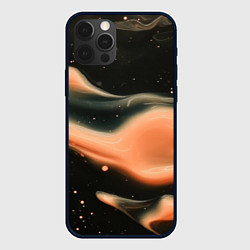 Чехол для iPhone 12 Pro Max Персиковый дым на черном, цвет: 3D-черный