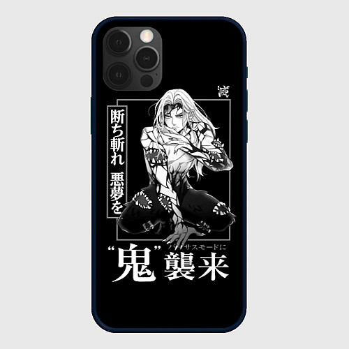 Чехол iPhone 12 Pro Max Кокушибо - демон двадцати лун / 3D-Черный – фото 1