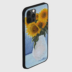 Чехол для iPhone 12 Pro Max Подсолнухи в вазе, цвет: 3D-черный — фото 2