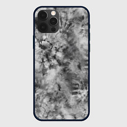 Чехол iPhone 12 Pro Max Серый тай дай - абстракция
