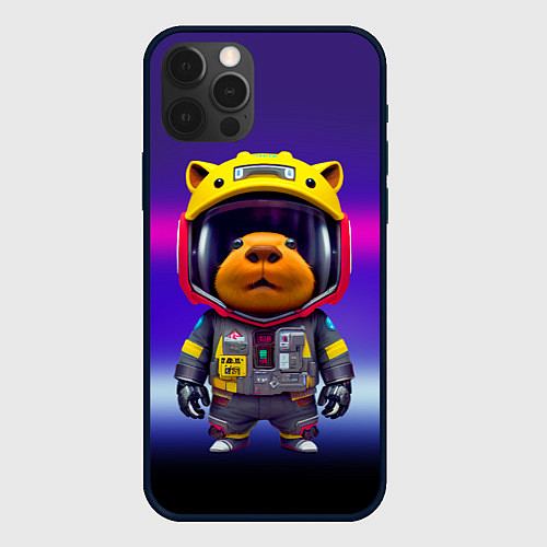 Чехол iPhone 12 Pro Max Baby capybara - cyberpunk / 3D-Черный – фото 1