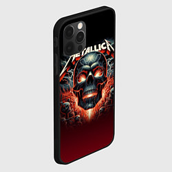 Чехол для iPhone 12 Pro Max Metallica - fire skull, цвет: 3D-черный — фото 2