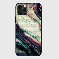 Чехол для iPhone 12 Pro Max Абстракция тёмные краски с текстурой, цвет: 3D-черный