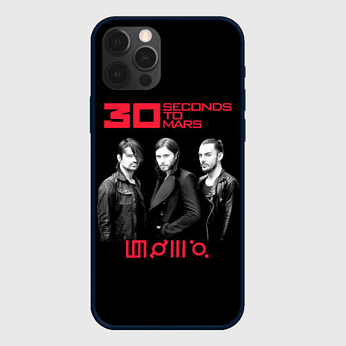 Чехол iPhone 12 Pro Max 30 Seconds to Mars poster / 3D-Черный – фото 1