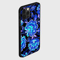 Чехол для iPhone 12 Pro Max Хохлома негатив, цвет: 3D-черный — фото 2