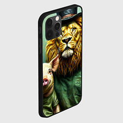 Чехол для iPhone 12 Pro Max Лев со свиньей, цвет: 3D-черный — фото 2