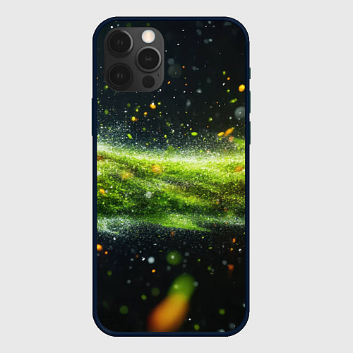 Чехол iPhone 12 Pro Max Текстурная зеленая абстракция / 3D-Черный – фото 1