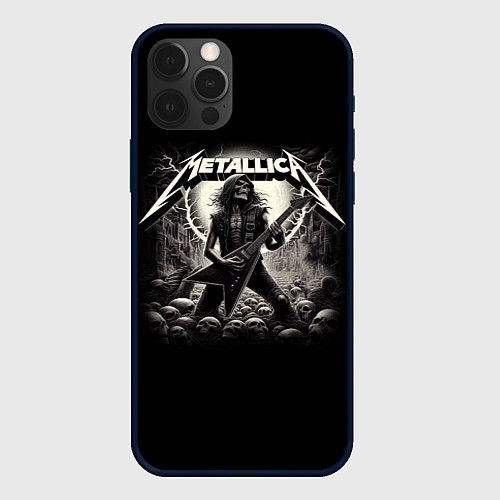 Чехол iPhone 12 Pro Max Metallica - guitar solo / 3D-Черный – фото 1