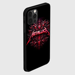 Чехол для iPhone 12 Pro Max Металлика - геральдический орнамент, цвет: 3D-черный — фото 2
