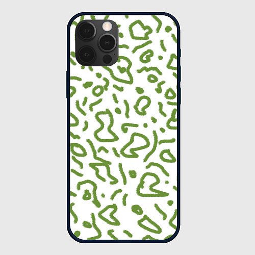 Чехол iPhone 12 Pro Max Закорючки / 3D-Черный – фото 1