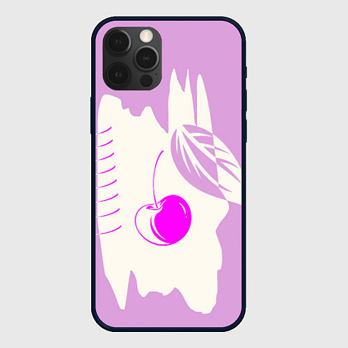 Чехол iPhone 12 Pro Max Вишневый коллаж / 3D-Черный – фото 1