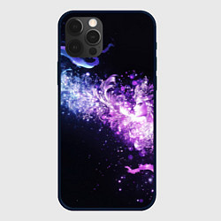 Чехол для iPhone 12 Pro Max Фиолетово-синяя абстрактная волна, цвет: 3D-черный