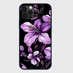 Чехол для iPhone 12 Pro Max Лилии винтажный узор, цвет: 3D-черный
