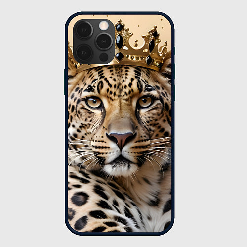 Чехол iPhone 12 Pro Max Королевский леопард / 3D-Черный – фото 1