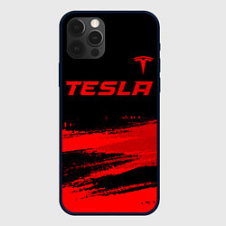Чехол iPhone 12 Pro Max Tesla - red gradient посередине