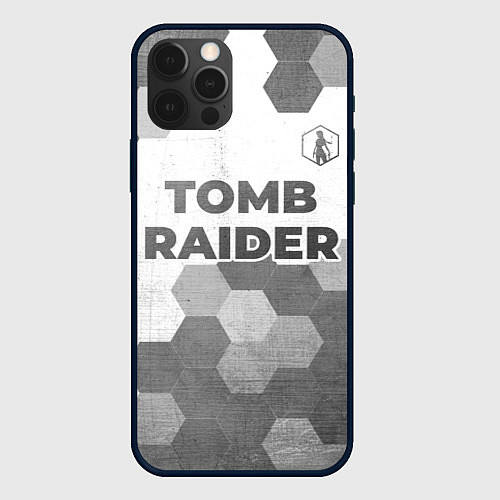 Чехол iPhone 12 Pro Max Tomb Raider - white gradient посередине / 3D-Черный – фото 1