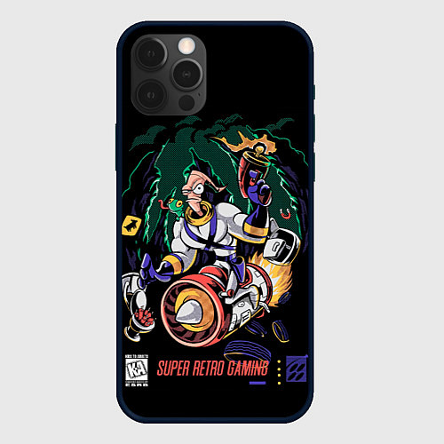 Чехол iPhone 12 Pro Max Earth worm Jim - super retro gaming / 3D-Черный – фото 1