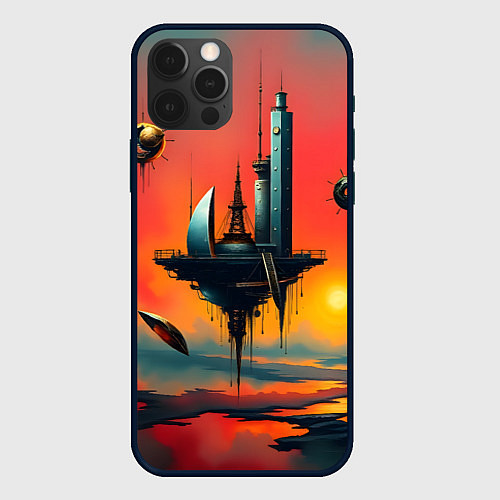 Чехол iPhone 12 Pro Max Абстракция в стиле сюрреализма / 3D-Черный – фото 1