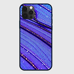 Чехол для iPhone 12 Pro Max Синий блестящий паттерн, цвет: 3D-черный