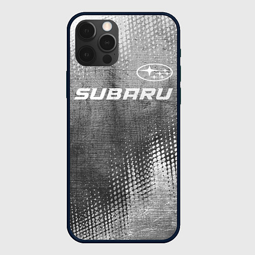 Чехол iPhone 12 Pro Max Subaru - grey gradient посередине / 3D-Черный – фото 1