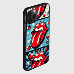Чехол для iPhone 12 Pro Max Rolling Stones logo - pop art, цвет: 3D-черный — фото 2