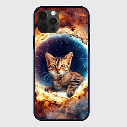 Чехол для iPhone 12 Pro Max Сингапурская кошка в космосе, цвет: 3D-черный