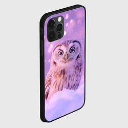 Чехол для iPhone 12 Pro Max Удивленная сова, цвет: 3D-черный — фото 2