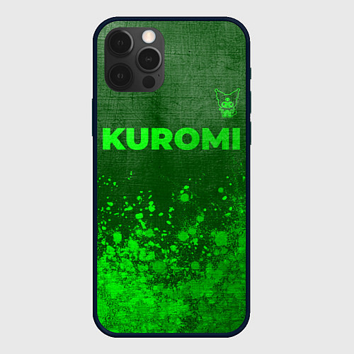 Чехол iPhone 12 Pro Max Kuromi - green gradient посередине / 3D-Черный – фото 1
