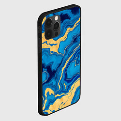 Чехол для iPhone 12 Pro Max Синий мрамор с золотом, цвет: 3D-черный — фото 2