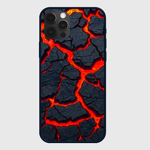 Чехол iPhone 12 Pro Max Текущая в породе лава / 3D-Черный – фото 1
