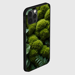 Чехол для iPhone 12 Pro Max Зеленый мох и листья, цвет: 3D-черный — фото 2