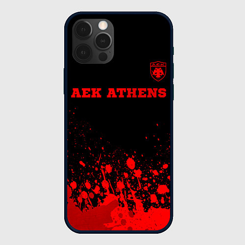 Чехол iPhone 12 Pro Max AEK Athens - red gradient посередине / 3D-Черный – фото 1
