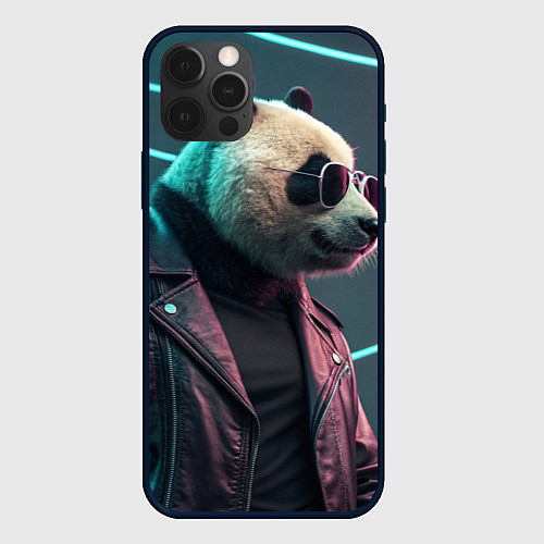 Чехол iPhone 12 Pro Max Cyberpunk panda / 3D-Черный – фото 1