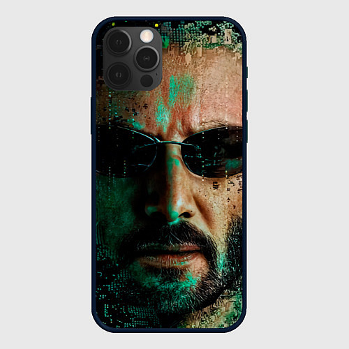 Чехол iPhone 12 Pro Max Matrix - Keanu Reeves / 3D-Черный – фото 1