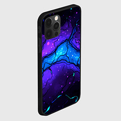 Чехол для iPhone 12 Pro Max Синяя звездная полоса в плите текстура, цвет: 3D-черный — фото 2