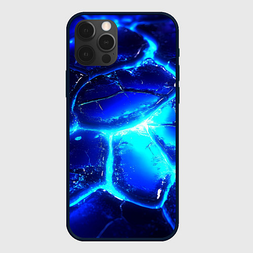 Чехол iPhone 12 Pro Max Синие плиты лед / 3D-Черный – фото 1
