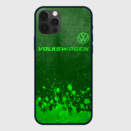 Чехол iPhone 12 Pro Max Volkswagen - green gradient посередине / 3D-Черный – фото 1