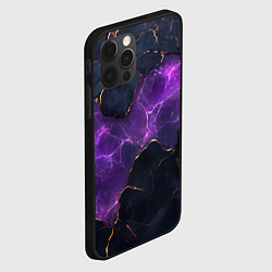 Чехол для iPhone 12 Pro Max Фиолетовый разлом с молниями, цвет: 3D-черный — фото 2