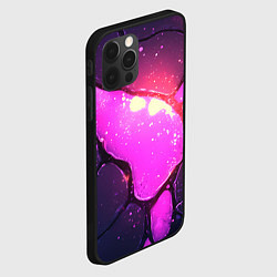 Чехол для iPhone 12 Pro Max Розовая текстура разлом плит, цвет: 3D-черный — фото 2