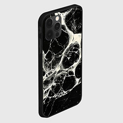 Чехол для iPhone 12 Pro Max Бело-черная потертая текстура, цвет: 3D-черный — фото 2
