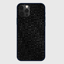 Чехол для iPhone 12 Pro Max Чёрный текстурный с узором, цвет: 3D-черный