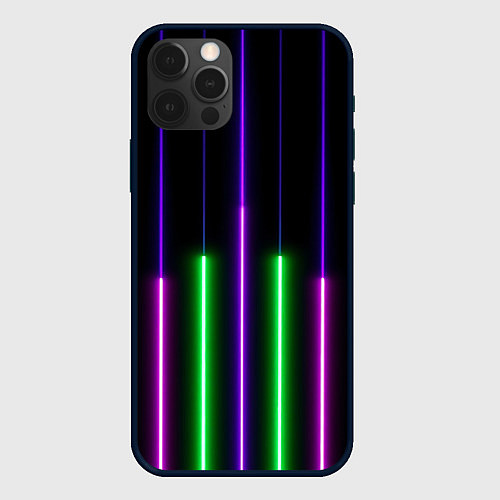 Чехол iPhone 12 Pro Max Color Purple green pink / 3D-Черный – фото 1