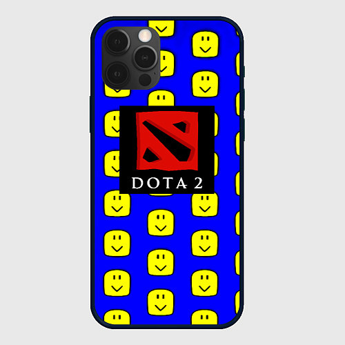 Чехол iPhone 12 Pro Max Dota smile pattern / 3D-Черный – фото 1