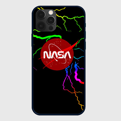Чехол iPhone 12 Pro Max НАСА молнии градиент / 3D-Черный – фото 1