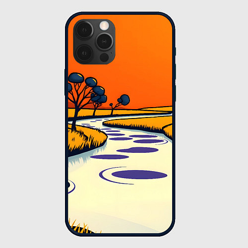 Чехол iPhone 12 Pro Max Арт с фантастическим пейзажем / 3D-Черный – фото 1