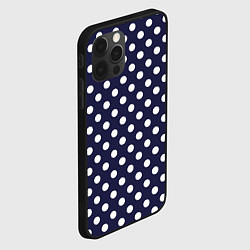 Чехол для iPhone 12 Pro Max Синий в белый горошек, цвет: 3D-черный — фото 2