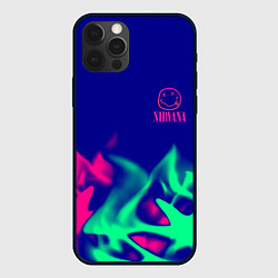 Чехол для iPhone 12 Pro Max Nirvana fire neon, цвет: 3D-черный