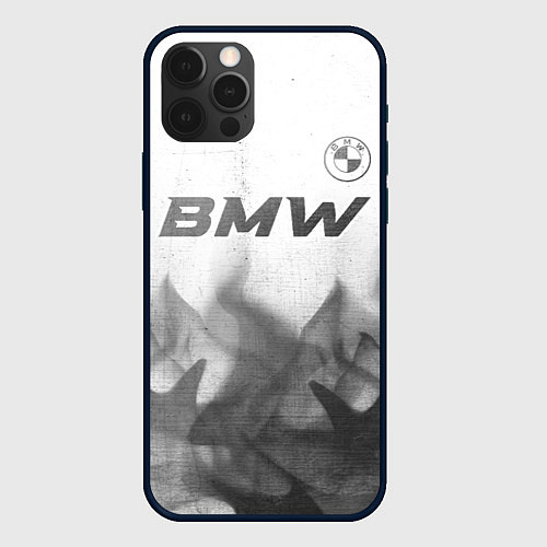 Чехол iPhone 12 Pro Max BMW - white gradient посередине / 3D-Черный – фото 1