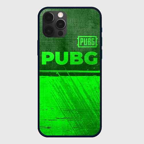 Чехол iPhone 12 Pro Max PUBG - green gradient посередине / 3D-Черный – фото 1