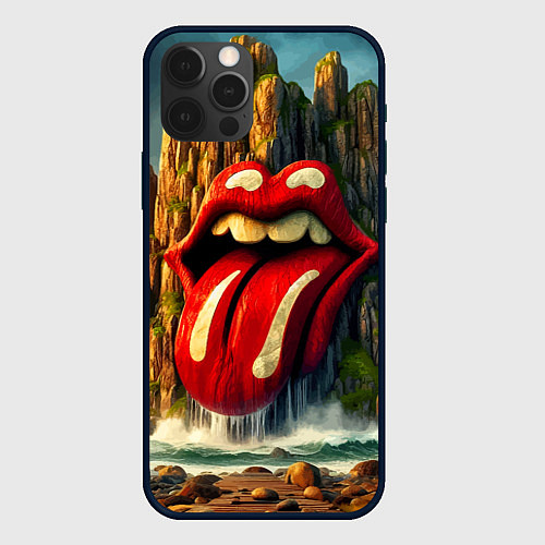 Чехол iPhone 12 Pro Max Rolling Stones - sea rocks / 3D-Черный – фото 1